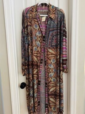 Free People Naomi Maxi Top in Black Combo Size M NWT